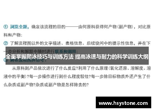 全面掌握爬泳技巧与训练方法 提高泳速与耐力的科学训练大纲